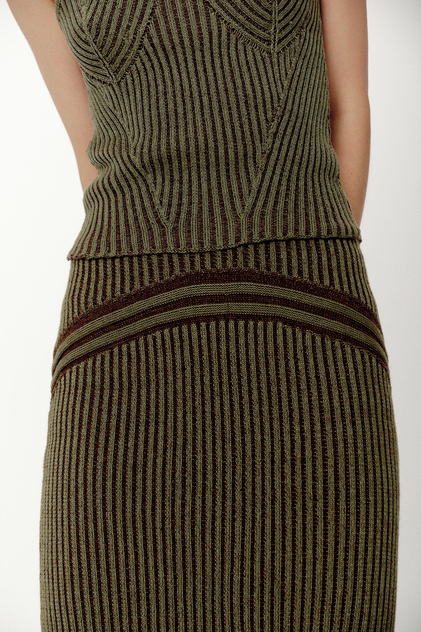 Corriente Skirt Green Brown