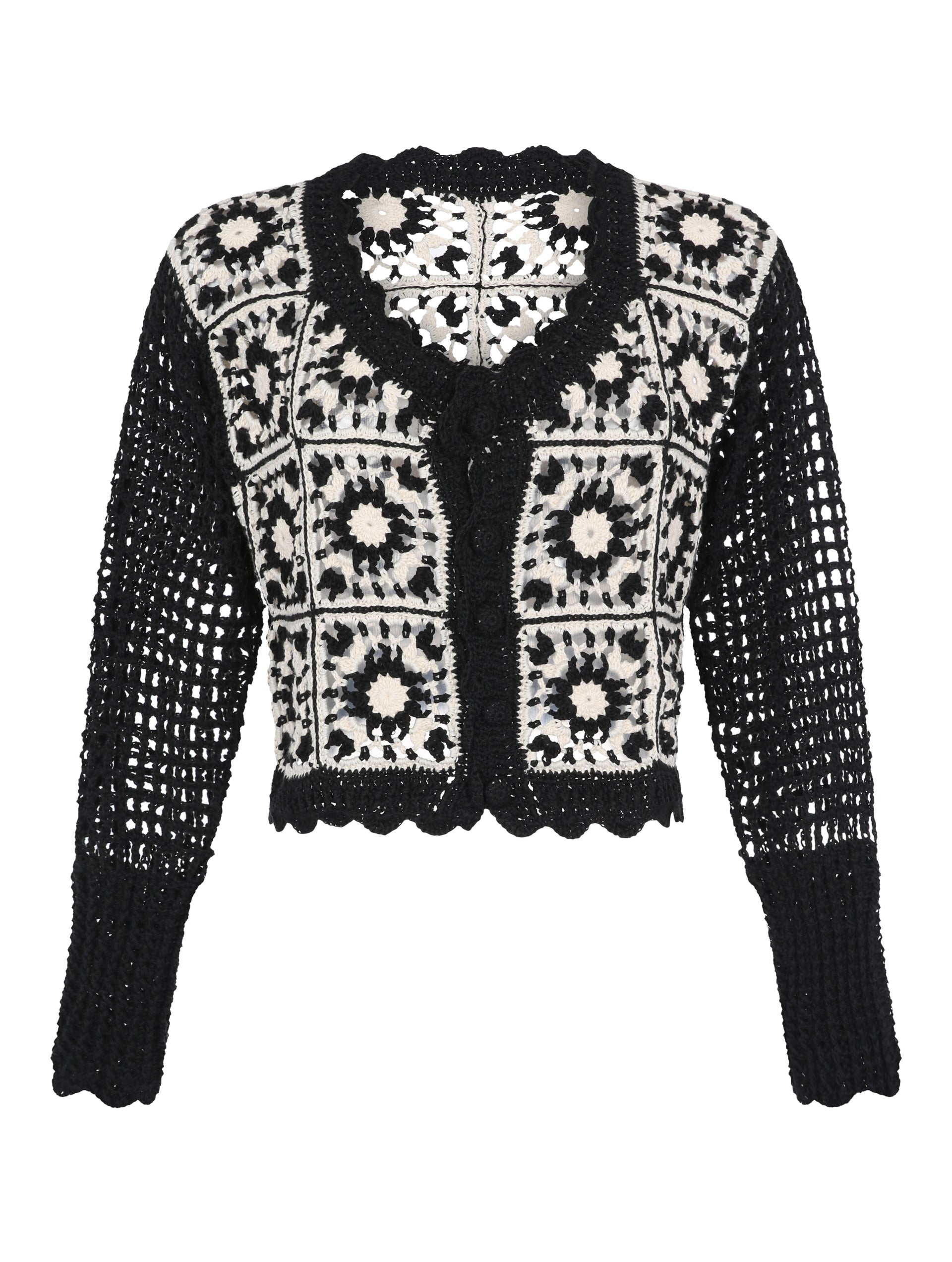 Flora Cardigan B&W